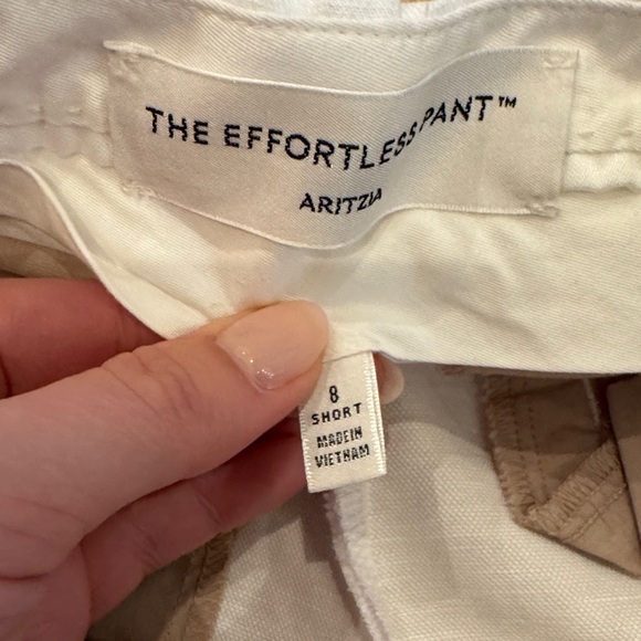 Aritzia Effortless Linen White Pants - Picture 5 of 5